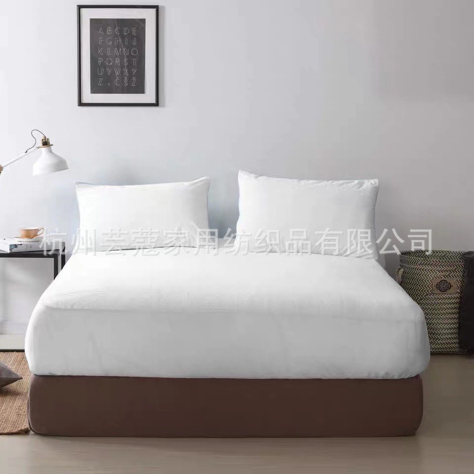 Blanco puro paño de Terry sábana ajustable