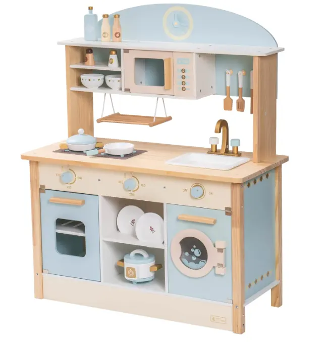 Kids Kitchen Play set Wooden Kids Play Kitchen Set Pretend Play for Toddlers Boys Girls