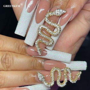 GREENKEM-abalorios para manicura 3D, adornos para <span class=keywords><strong>uñas</strong></span> de circonita de aleación, cristal de lujo con logotipo de marca, <span class=keywords><strong>2022</strong></span> - Product Image 6