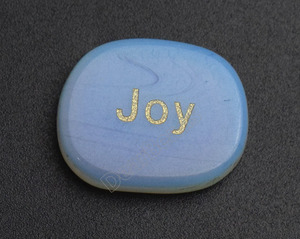 Pierres de mots inspirantes gravées, cristaux de guérison ovales Ueven, pierres de poche de bonheur pour mots positifs - Product Image 2