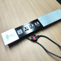 Prise de courant coulissante universelle encastrée pour bureau / Chargeur sans fil intégré USB, prise de bureau escamotable dissimulée pour le bureau