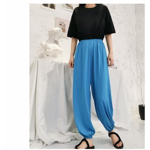 Nouveauté Été 2026 – <span class=keywords><strong>Pantalon</strong></span> de jogging ultra-fin en soie glacée pour femme, coupe ample, style sarouel, taille haute, anti-moustiques, décontracté - Product Image 5