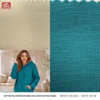 Tissu en Coton Mercerisé à Double Couche d'Air 250GSM, Maille Scuba en Polyester Spandex Doux et Agréable pour la Peau, Idéal pour T-shirts, Sweats à Capuche et Vêtements de Sport – Vente en Gros