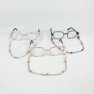 Cadena de Metal para Gafas, Accesorios para Muñecas, Montura Cuadrada, 3 Colores: Plateado, Negro, Oro Rosa, Correa de Cadena de 8.5cm de Ancho - Product Image 1