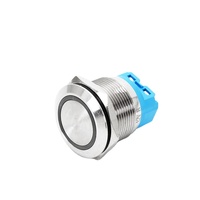 Abei no nc plat en métal interrupteur 110v anneau led momentané étanche/verrouillage 22mm interrupteur à bouton-poussoir