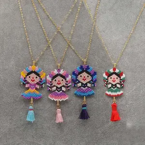 Mexican Necklace New Designs Ethnic Jewelry Japanese Bead Jewellery Tassel Pendant Necklaces For Women