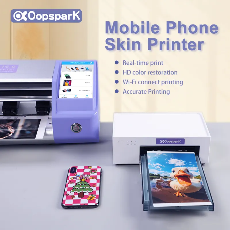 Oopspark DIY Custom Blank Photo Sticker Portable Printer Machine Thermal Phone Skin Printing Machine For Mobile Phone Back Film