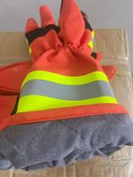 Gants de pompier Baoan en aramide ignifuges, résistants à la chaleur, avec sangle réfléchissante et coins renforcés enduits