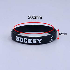 Bracelets en silicone pour le hockey, lot de 3, rouge, bleu, noir, imprimés, imperméables, pour le sport, la fête, la décoration, modèle rond - Product Image 5