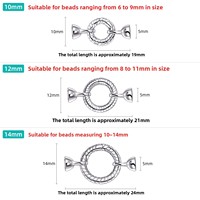 Fermoir de collier en argent S925 XD p3356, connecteur double anneau pour perles de jade, accessoire de fabrication de bijoux DIY, fermoir d'extrémité