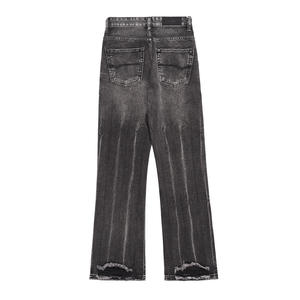 <span class=keywords><strong>Jeans</strong></span> da uomo di Design Punk Streetwear larghi in cotone lavato nero taglie forti per la vita di tutti i giorni - Product Image 2