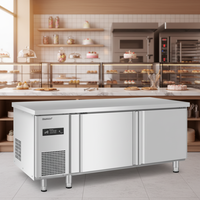 Réfrigérateur commercial XUECUN PLD-12N2(HB) à 2 portes, en acier inoxydable, pour comptoir de cuisine, congélateur pour restaurant