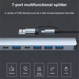 7 in 1 USB <b>Hub</b> 3.0 Multiport Docking Station Type <b>C</b> Splitter 5W PD Adaptor Data <b>Hub</b> Dock for Notebook Laptop Tablet PC - Product Image 6