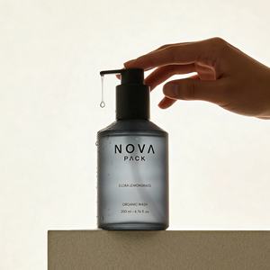 ขวดแก้วสีดำขุ่นแบบด้านสำหรับบรรจุโลชั่น น้ำมันบำรุงผิว ครีมอาบน้ำ ขนาด 100 มล. 120 มล. 200 มล. พร้อมหัวปั๊มแบบไหลลื่น - Product Image 3