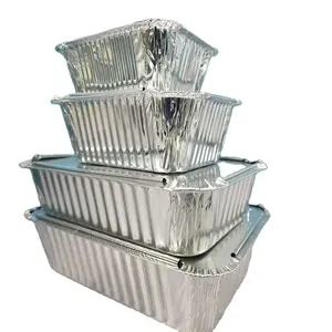 Food Grade Disposable Tin Foil Baking Pan/Trays with Lids Barbecue Box  Takeaway Aluminum Foil Tableware Fast Food Trays - China Fast Food Aluminum  Trays, Aluminum Food Trays