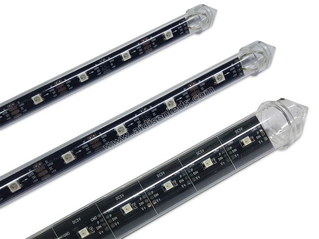 Stage Nightclub Decor LED Meteor Tube 3D DC12V SMD5050RGB 64LEDs DMX RGB Full Color 15mm PC Body Christmas Light