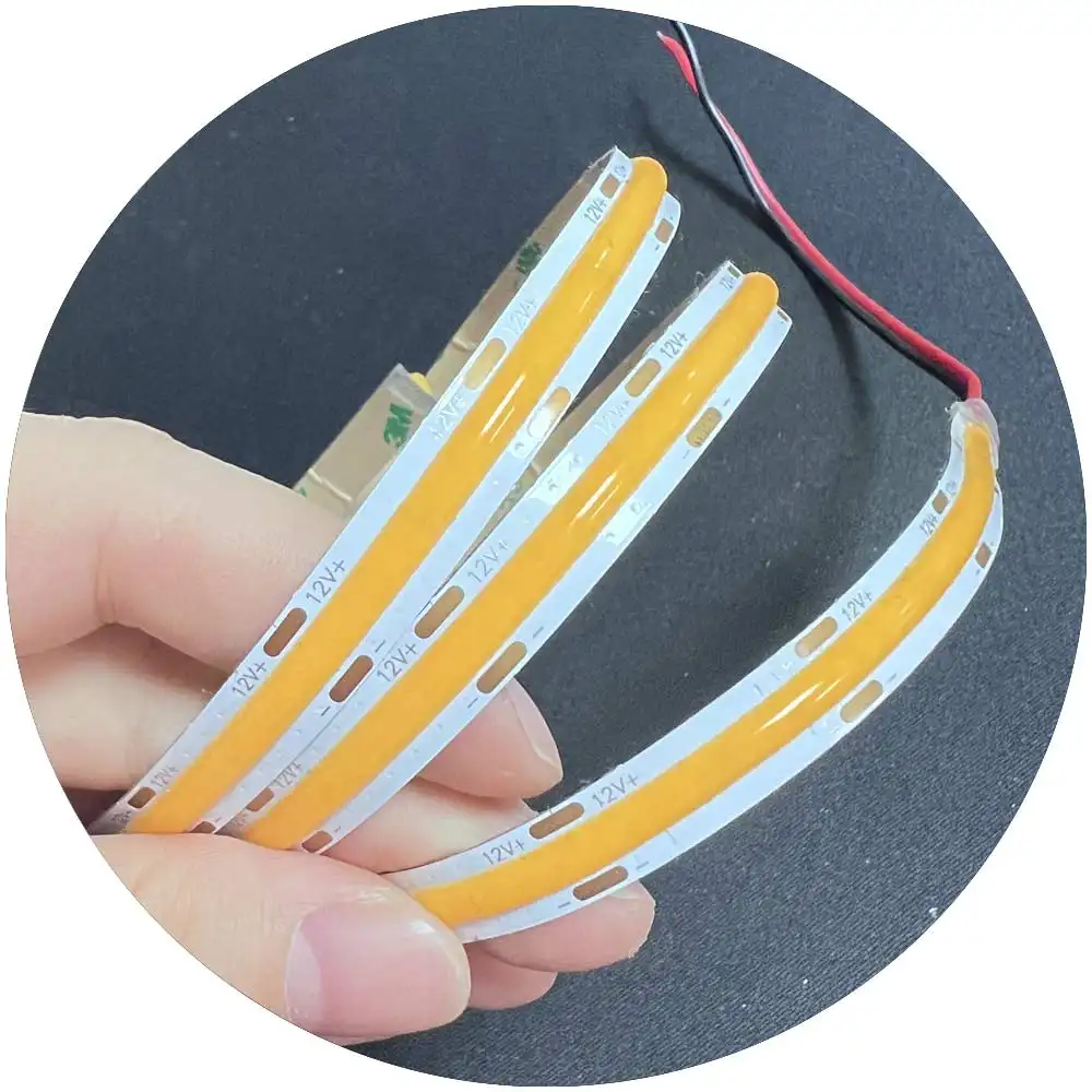 COB led flex strip lampu DC 12V/24V 2600-6500K led neon flex strip pencahayaan halus kabel diy