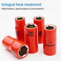 WEIDA VDE 1000V Insulated 10mm Seri 6mm Soket Hex WH71036 Alat Keselamatan Profesional untuk Teknisi Listrik yang Dibuat dengan Cetakan Injeksi