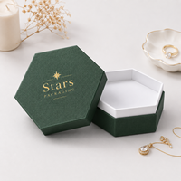 Emballage luxueux hexagonal avec couvercle et base pour bagues, bougies, accessoires, boîte à bijoux en papier personnalisée