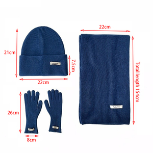 Ensemble 3 pièces Chapeaux en tricot d'hiver de haute qualité, chauds et doux Trois pièces pour <span class=keywords><strong>femme</strong></span> Chapeau-écharpe Gants Ensemble 3 pièces pour <span class=keywords><strong>femme</strong></span> - Product Image 2