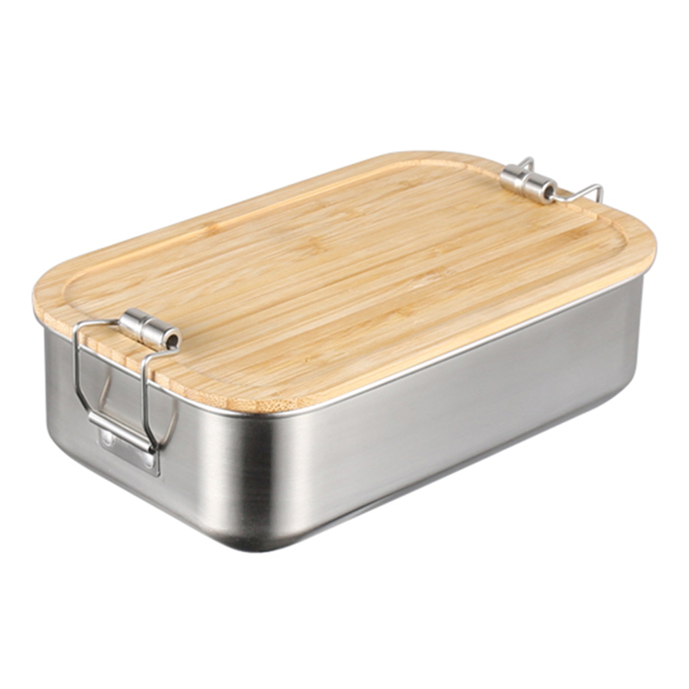 Japanese Bento Lunch Box with Bamboo Wood Lid - Shunkang