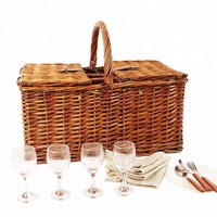 Panier de pique-nique multifonctionnel en rotin tressé à la main, écologique, pour 4 personnes - Vente en gros