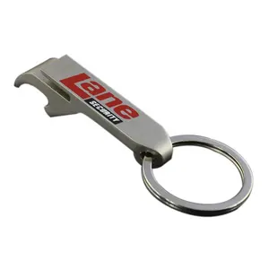 High Quality Metal Beer And Can Opener Keychain With Print Lane Security Logo