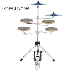 Batterie de percussions Jazz en gros, 5 fûts, 3 cymbales, 2 cymbales, avec pédale, marteau et pad de batterie silencieux, facile à jouer, prête à être expédiée - Product Image 4