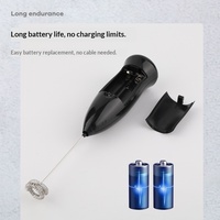 Mousseur à lait électrique portatif en acier inoxydable, fouet à crème domestique sans fil, mini batteur à œufs pour pâtisserie maison
