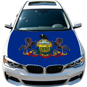 Housse de capot de voiture élastique de haute qualité, drapeau de l'État de Pennsylvanie des États-Unis, drapeau Keystone State, housse de capot de voiture personnalisée, pour extérieur - Product Image 1