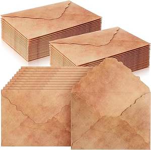 Enveloppe marron personnalisée enveloppe recyclée enveloppes vintage pour carte de voeux d'invitation d'annonce d'artisanat - Product Image 1