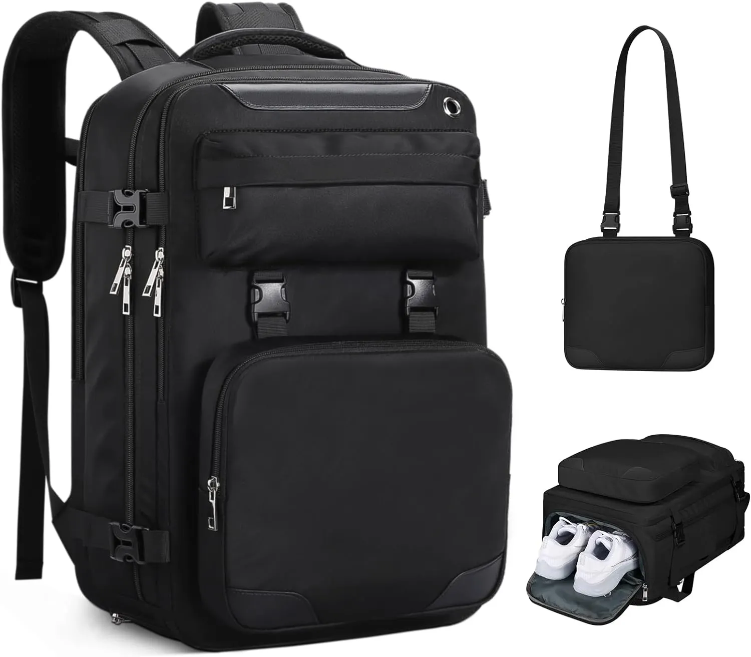 Tas ransel Laptop 35l, tas punggung Laptop 17 inci tahan air, tas selempang yang dapat dilepas, tas ransel perjalanan
