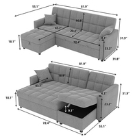 Sofá Cama Plegable en Oferta, Sofá Seccional en Forma de L de 3 Plazas