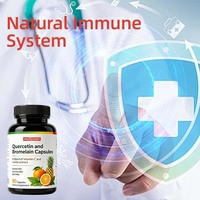 Capsules de Quercétine et Bromélaïne OEM/ODM avec Vitamine C et Extrait d'Ortie, Sans Sucre, Sans Gluten, Complément Alimentaire Quotidien de Quercétine