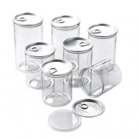 Meilleures ventes : Canettes transparentes en plastique PET de 150 ml à 1000 ml avec logo personnalisé et couvercle facile à ouvrir pour boissons gazeuses