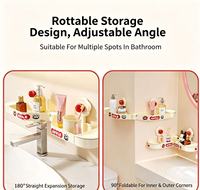 Expédition rapide, étagère de salle de bain rotative à ventouse sans perçage avec tiroir de rangement pour lavabo, produits de soin, cosmétiques et articles de toilette