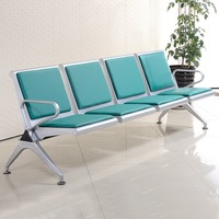 Chaises d'attente multi-places en acier inoxydable au design moderne avec accoudoirs pour hôpitaux, cliniques, aéroports, salons
