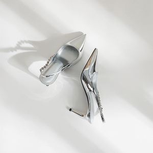 Sandalias Elegantes Plateadas de Tacón Alto Stiletto para Mujer, Lujosas, Cómodas, Antideslizantes, Moda 2025, Sandalias de Vestir para Dama - Product Image 1