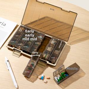 Boîte à médicaments grand format pour seniors, organiseur hebdomadaire de comprimés, portable, 21 compartiments, 28 compartiments, <span class=keywords><strong>matin</strong></span>, midi, <span class=keywords><strong>soir</strong></span>, stockage 7 jours - Product Image 3