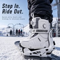 En stock, bottes de snowboard à entrée rapide avec fixations, MOQ 10 ensembles, vente en gros