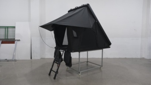 Tente de toit rigide pliable 4x4, grand espace, noire, imperméable, en aluminium, pour camping - Product Image 3
