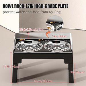 Portable Elevated <b>Slow</b> Feeding Dog Bowls Updated Adjustable Stainless with Splash Back for Cats Travel Pet <b>Feeder</b> - Product Image 4