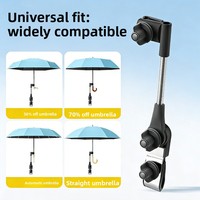 Parasol transfrontalier universel multifonctionnel pour poussette adulte, protection solaire UPF 50+, pliable, en tissu anti-collision, cinq plis, noir
