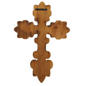 Großhandel benutzer definierte handgemachte Harz Handwerk rustikale Holz Kruzifix Kirche religiöse Gegenstände Kreuz Kreuze Ornamente Wandbehang Dekor - Product Image 4