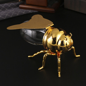 Boîte à épices Maini Little Seasoning Box, grand sucrier en forme d'abeille dorée, boîte à épices de cuisine domestique avec cuillère, pot de rangement, haut de gamme - Product Image 1