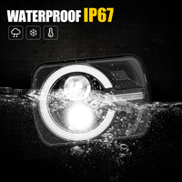 Feux clignotants ambre 5x7 7X6 Hi Lo Rectangle scellé Faros Beam Truck LED Square Phares pour Jeep Cherokee XJ YJ MJ