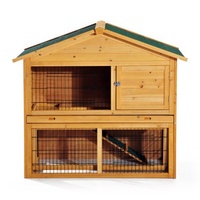 Intérieur et extérieur 2 étages en bois avec mangeoire lapin huches cage lapin cage pour animaux de compagnie à vendre