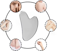Outils de massage facial Gua Sha en acier inoxydable avec logo personnalisé Hanbin, pour sculpter le visage, remodeler la mâchoire, réduire le double menton et stimuler le drainage lymphatique