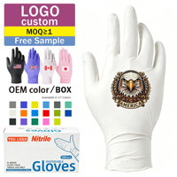 Sarung Tangan Nitril Putih AQL1.5 dengan Logo Eksklusif, MedSpa Aesthetics Esthetician, Guantes De Nitrilo, Nitril Murni Bebas Bubuk