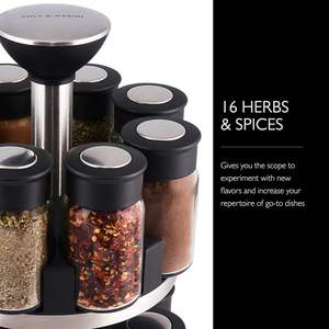 Organizador Giratorio de Metal para Cocina, con Recipientes de Vidrio para Condimentos y Especias, 360 Grados - Product Image 2